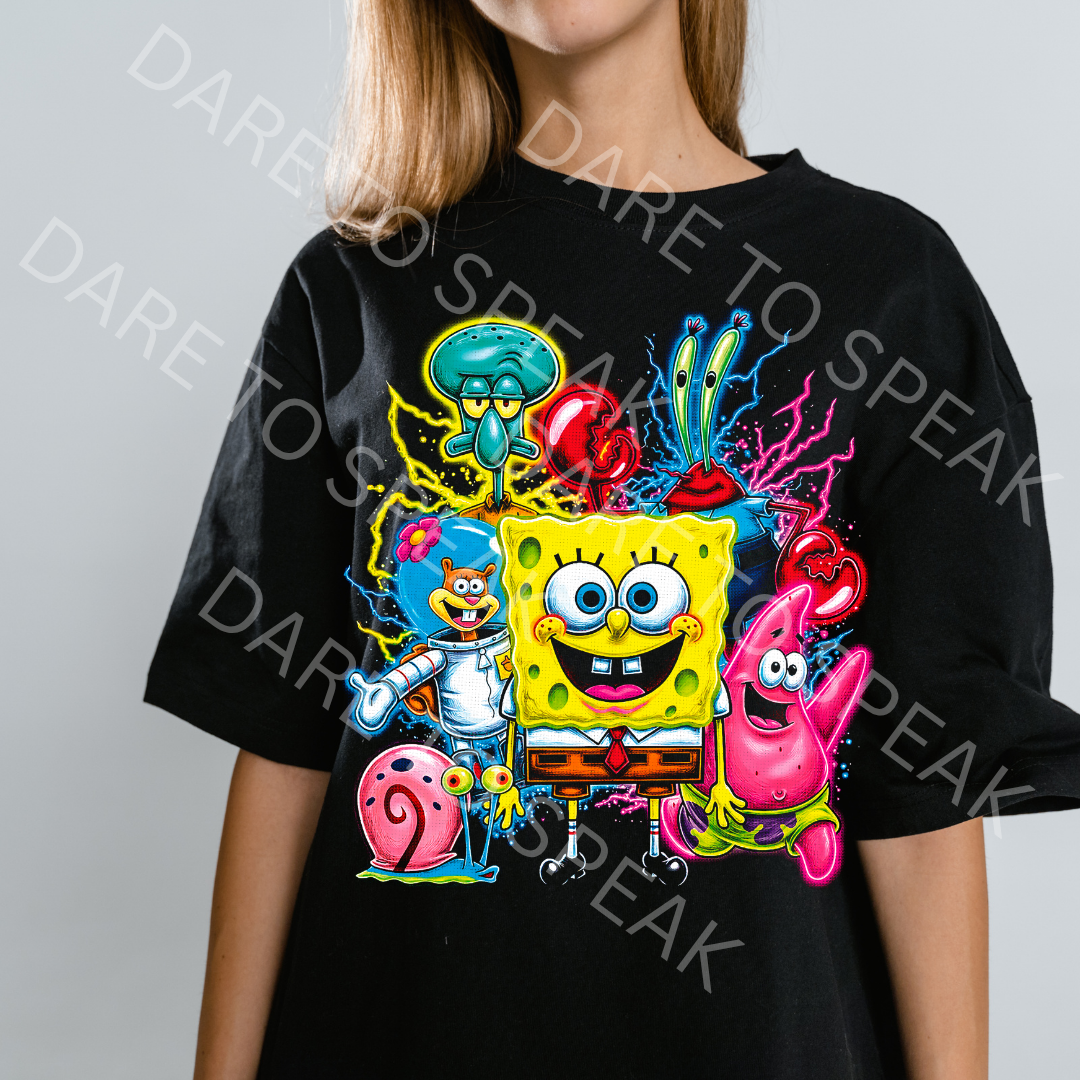 SpongeBob Neon T-shirt mockup