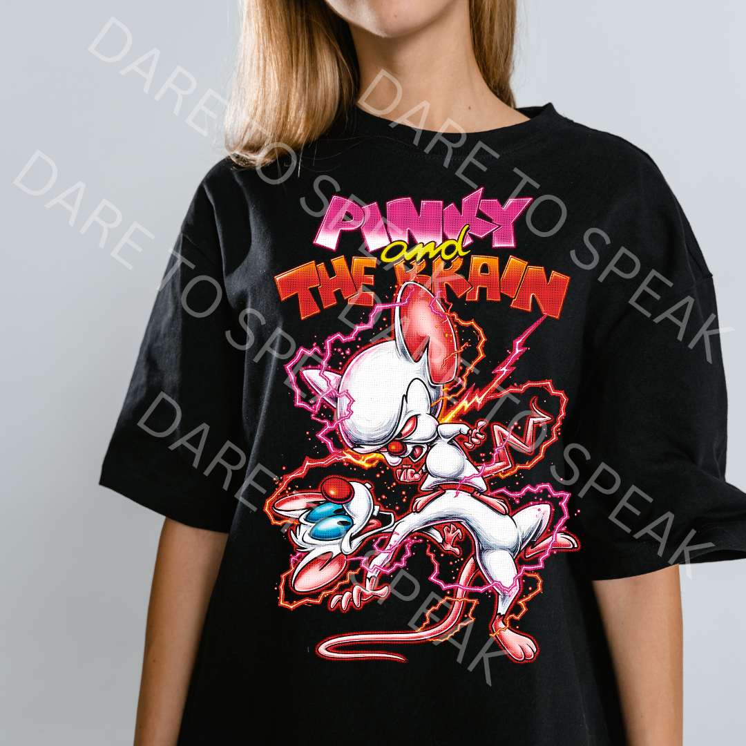 Pinky and the Brain Neon T-shirt mockup