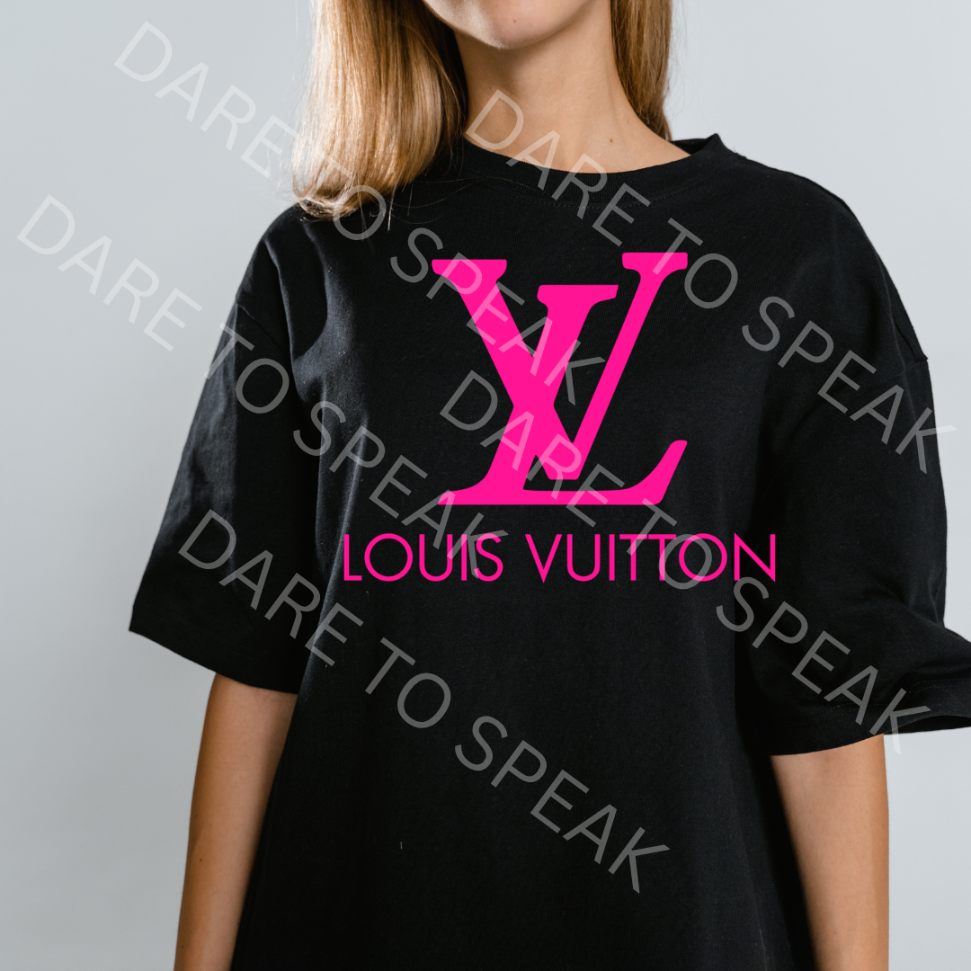Pink Louis Vuitton Logo T-shirt mockup
