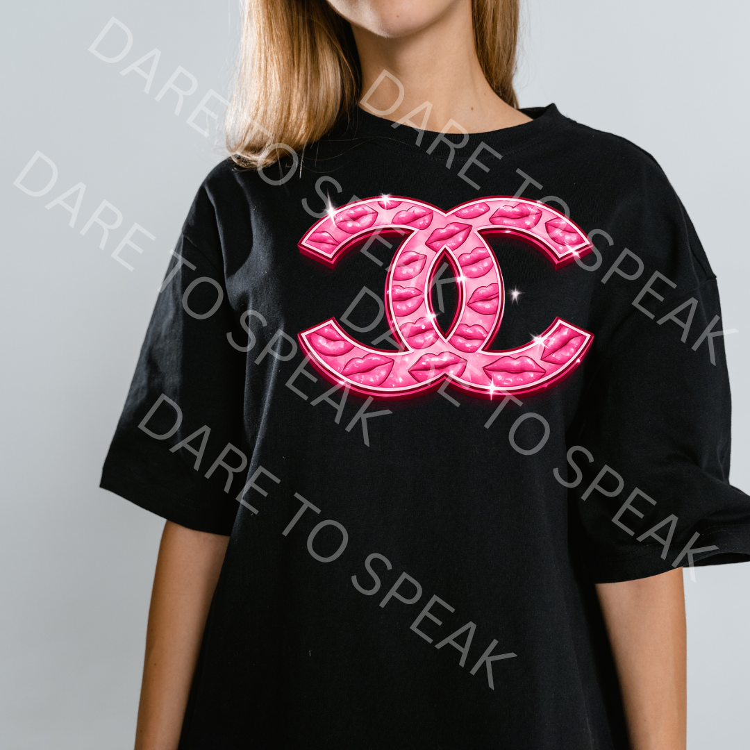 Pink Chanel T-shirt mockup