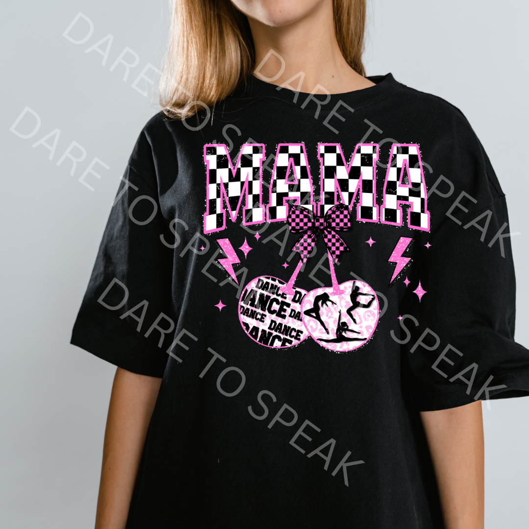 Dance Mama Checkered T-shirt mockup