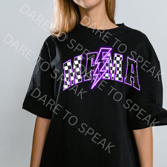 Mama Purple Lightning T-shirt mockup
