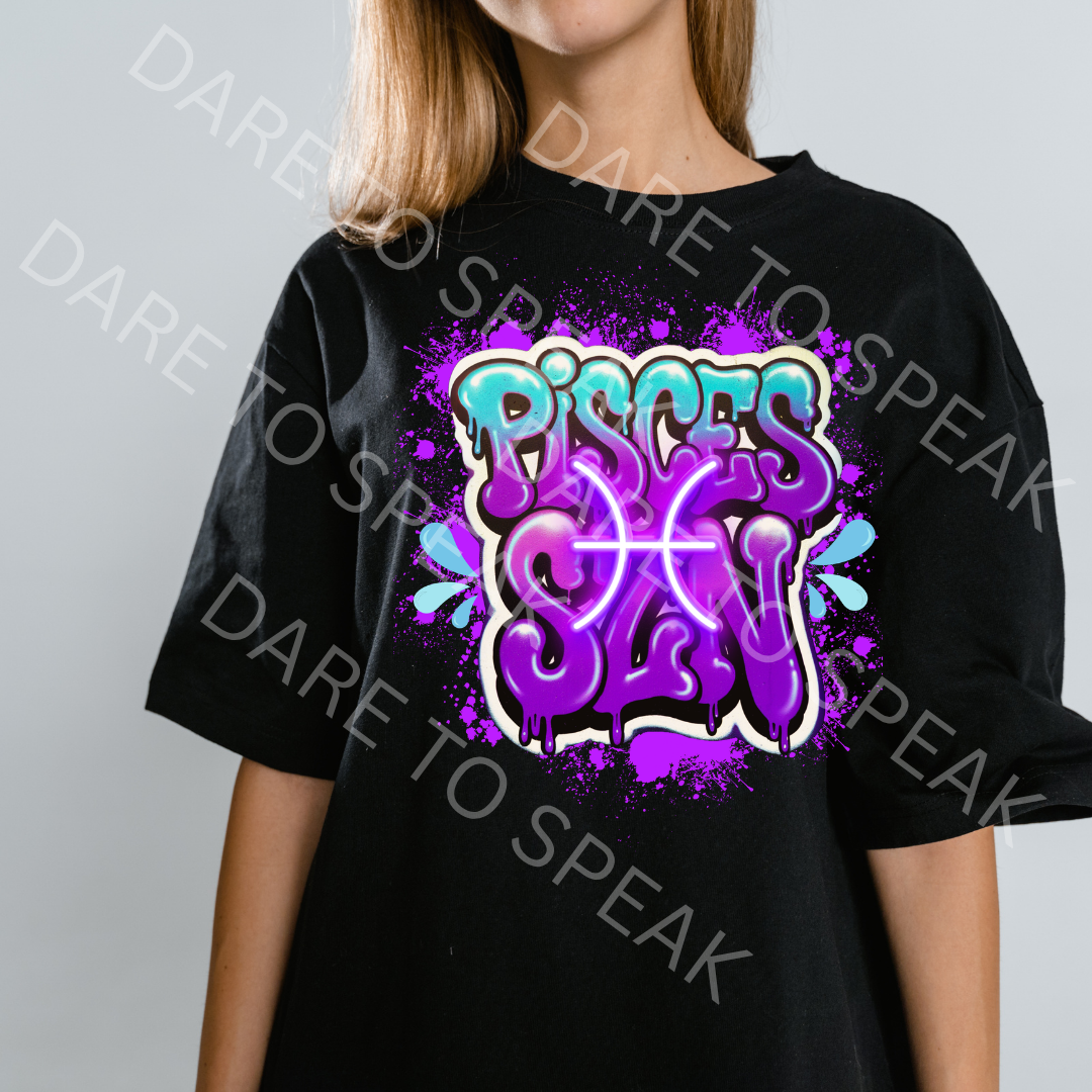 Pisces Graffiti Zodiac T-shirt mockup