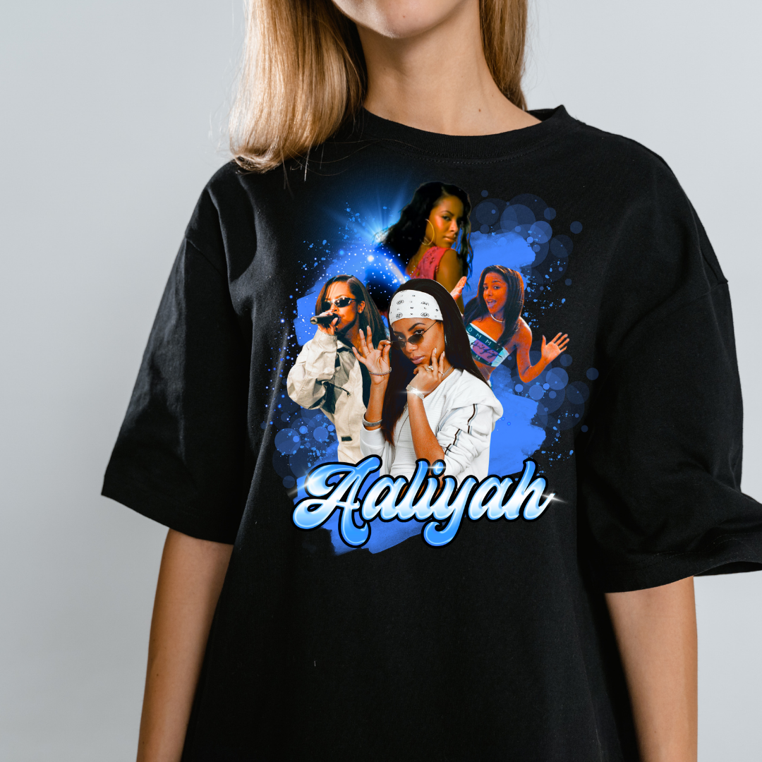 Aaliyah Collage T-shirt mockup