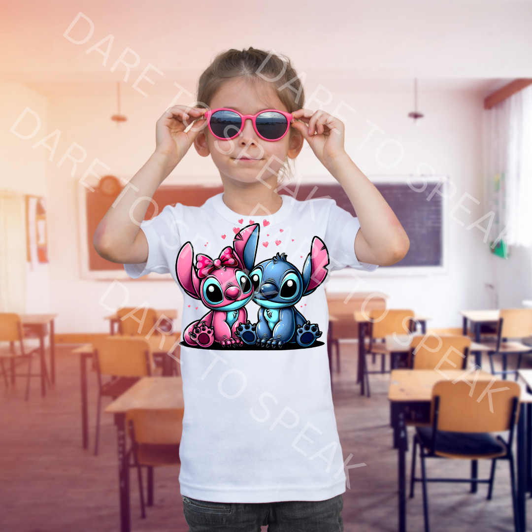 Stitch and Angel T-shirt mockup