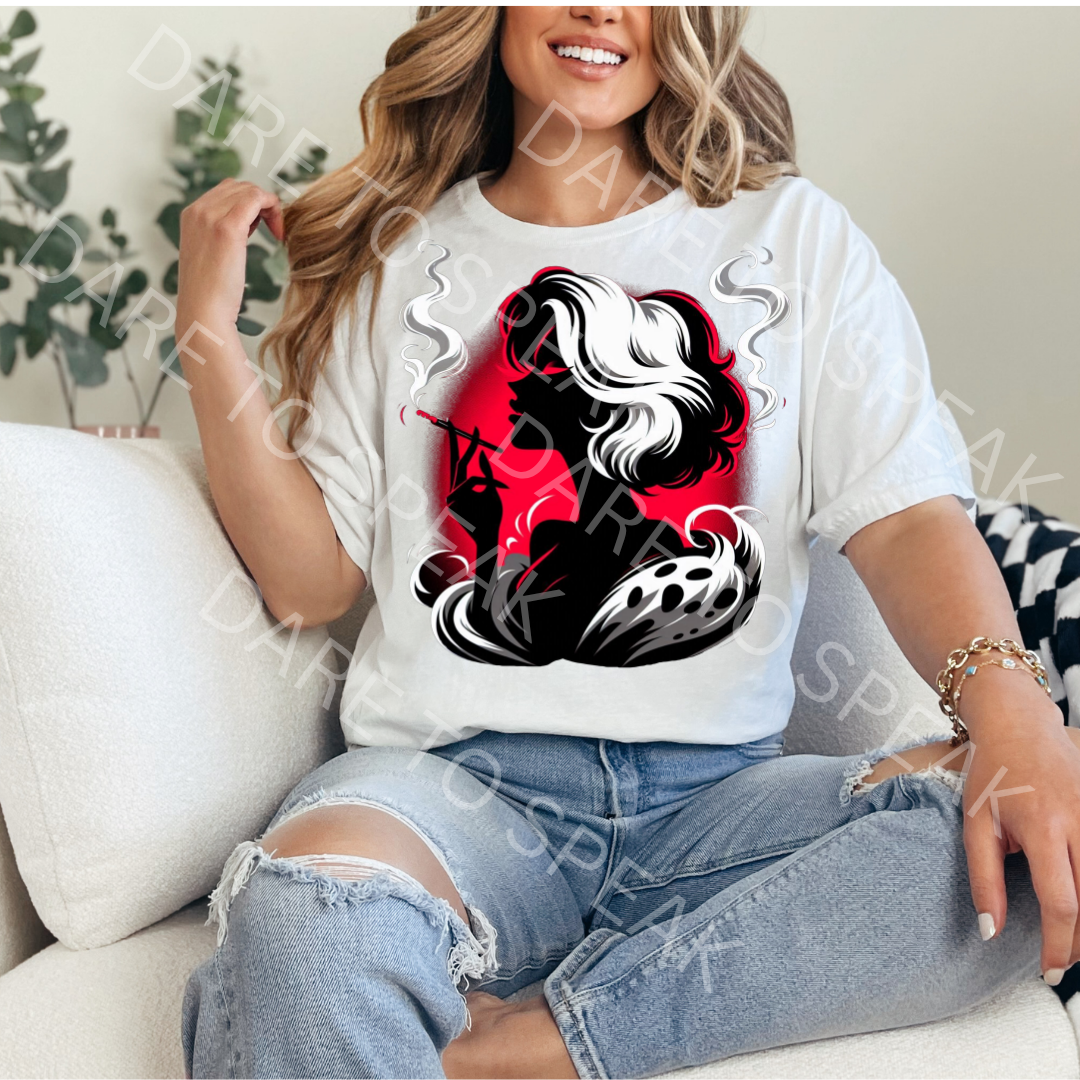 Red Black Glam Woman T-shirt mockup