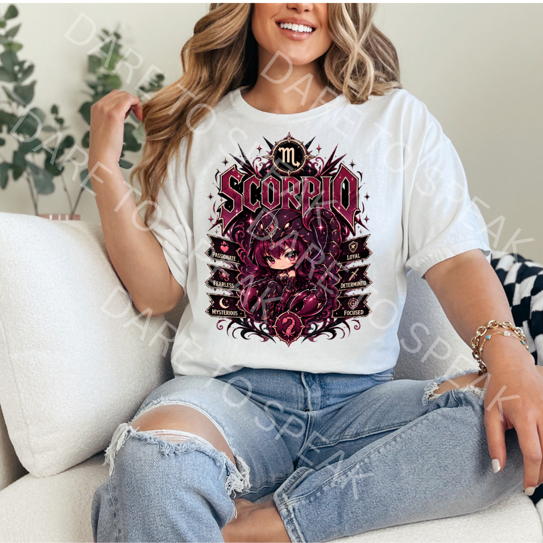 Scorpio Gothic Zodiac T-shirt mockup