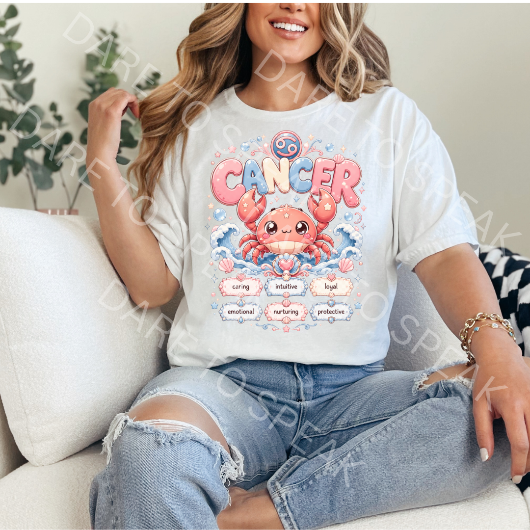 Cancer Kawaii Crab T-shirt mockup