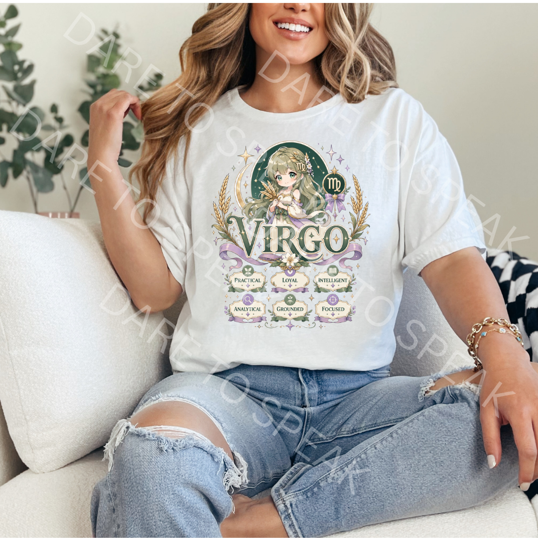 Virgo Anime Zodiac T-shirt mockup