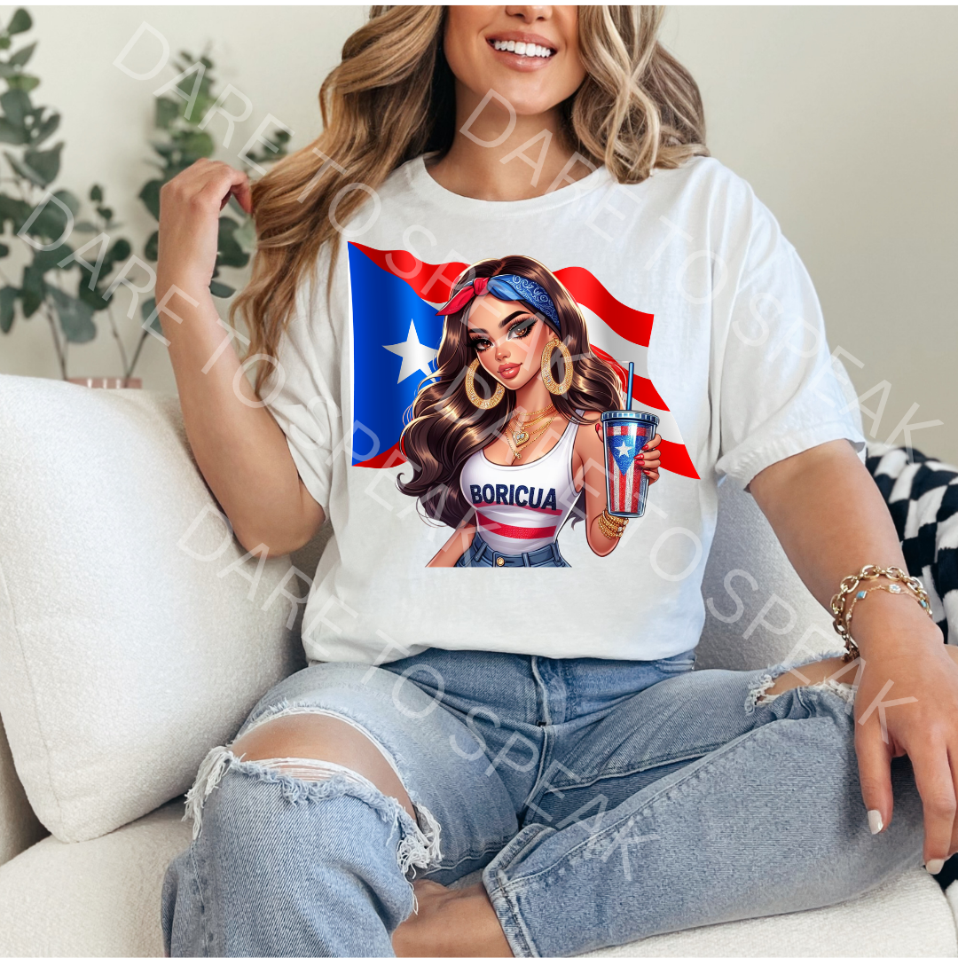 Boricua Puerto Rico Flag T-shirt mockup