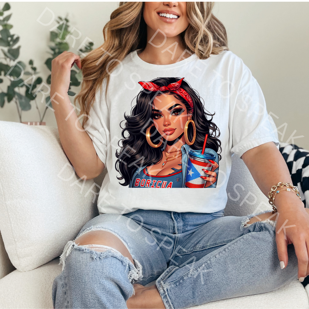 Boricua Cup T-shirt mockup