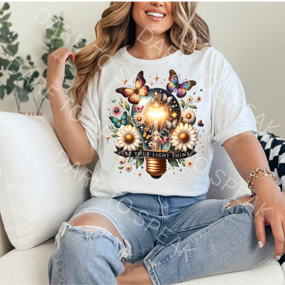 Let Your Light Shine T-shirt mockup