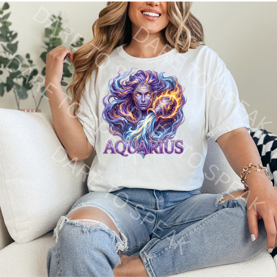 Aquarius Fire Goddess T-shirt mockup