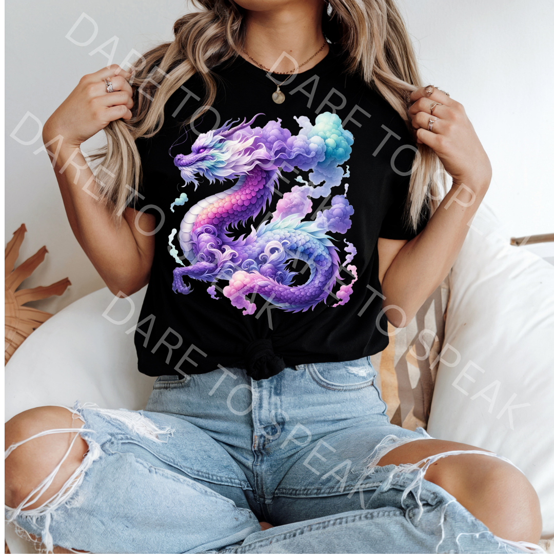 Purple Cloud Dragon T-shirt mockup