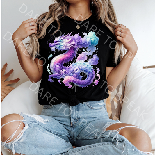 Purple Cloud Dragon T-shirt mockup