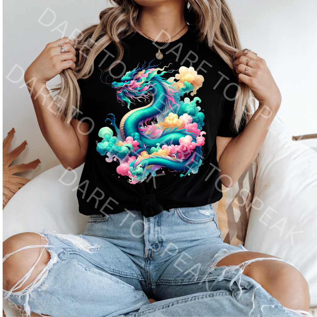 Pastel Cloud Dragon T-shirt mockup