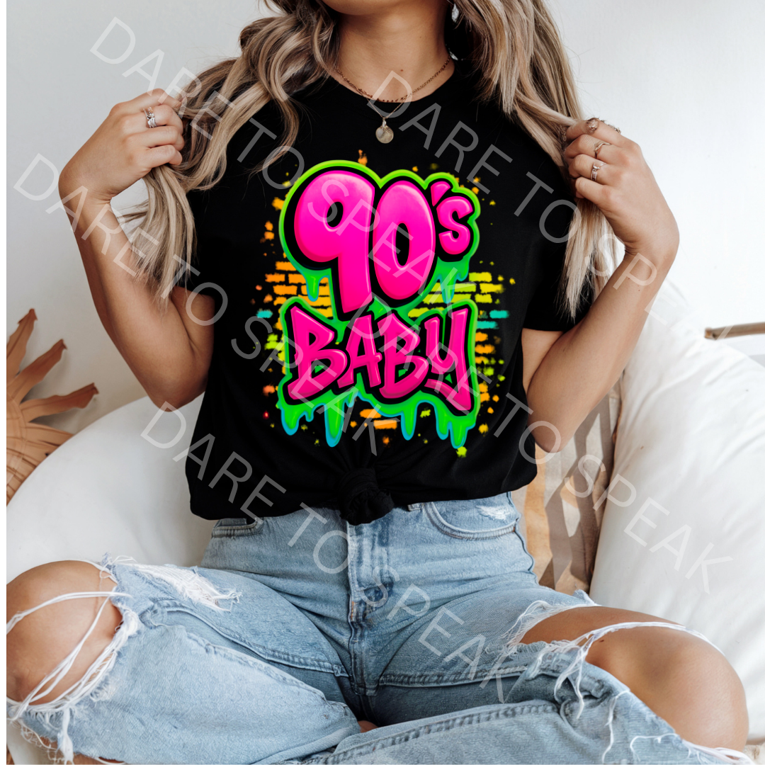90s Baby Neon T-shirt mockup
