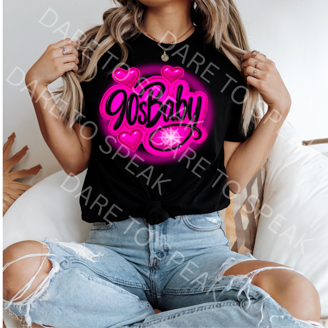 90s Baby Pink T-shirt mockup