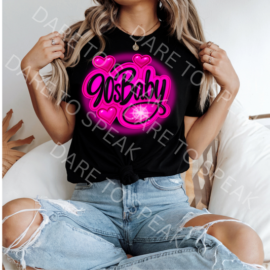 90s Baby Pink T-shirt mockup