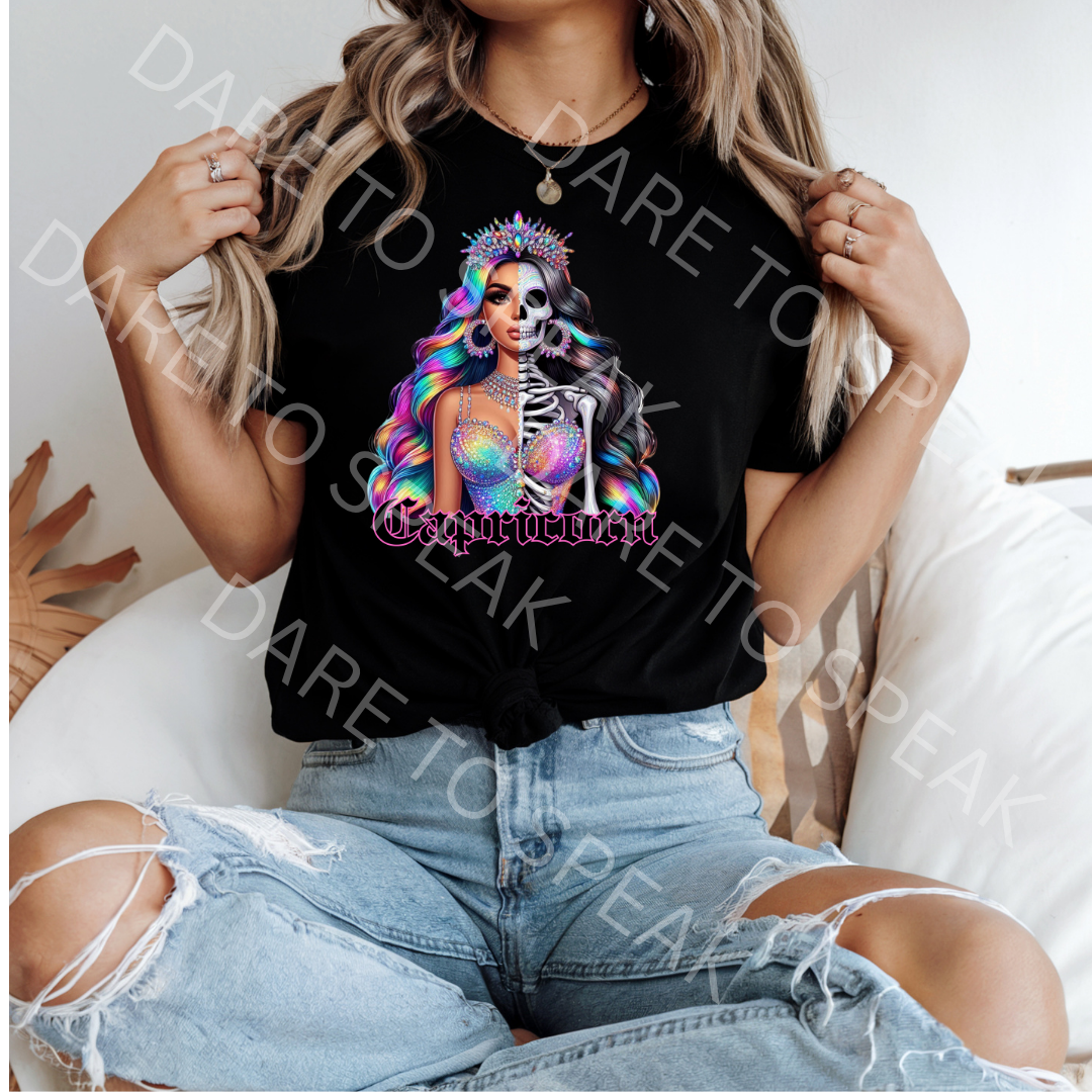 Capricorn Skeleton Goddess T-shirt mockup