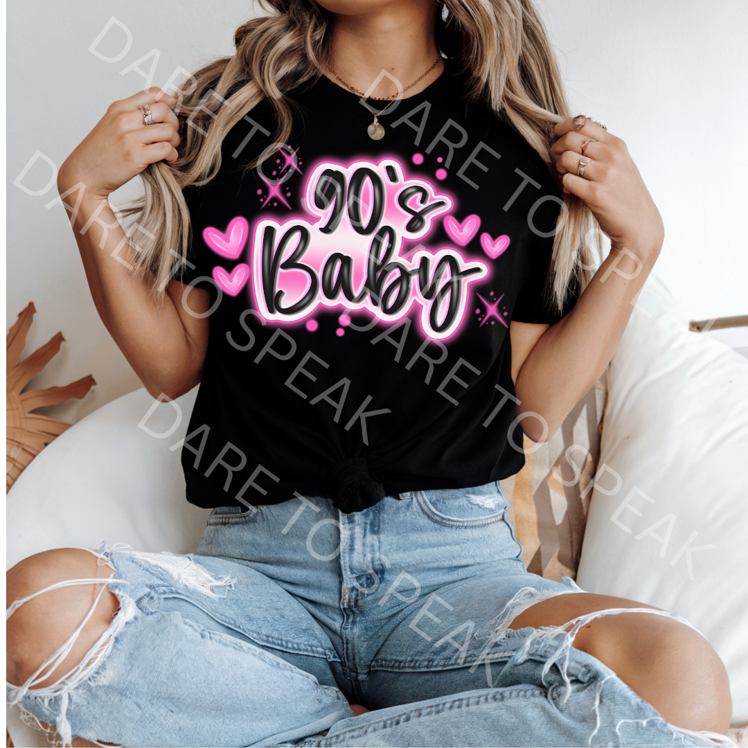 90s Baby Pink Script T-shirt mockup