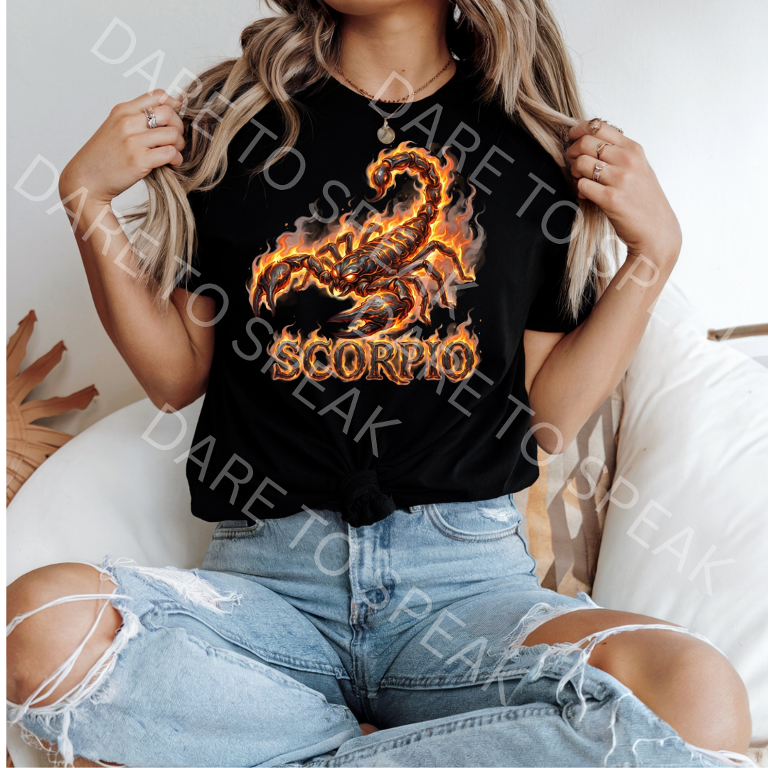 Scorpio Fire Zodiac T-shirt mockup