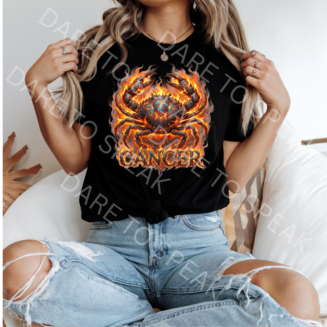 Cancer Fire Zodiac T-shirt mockup