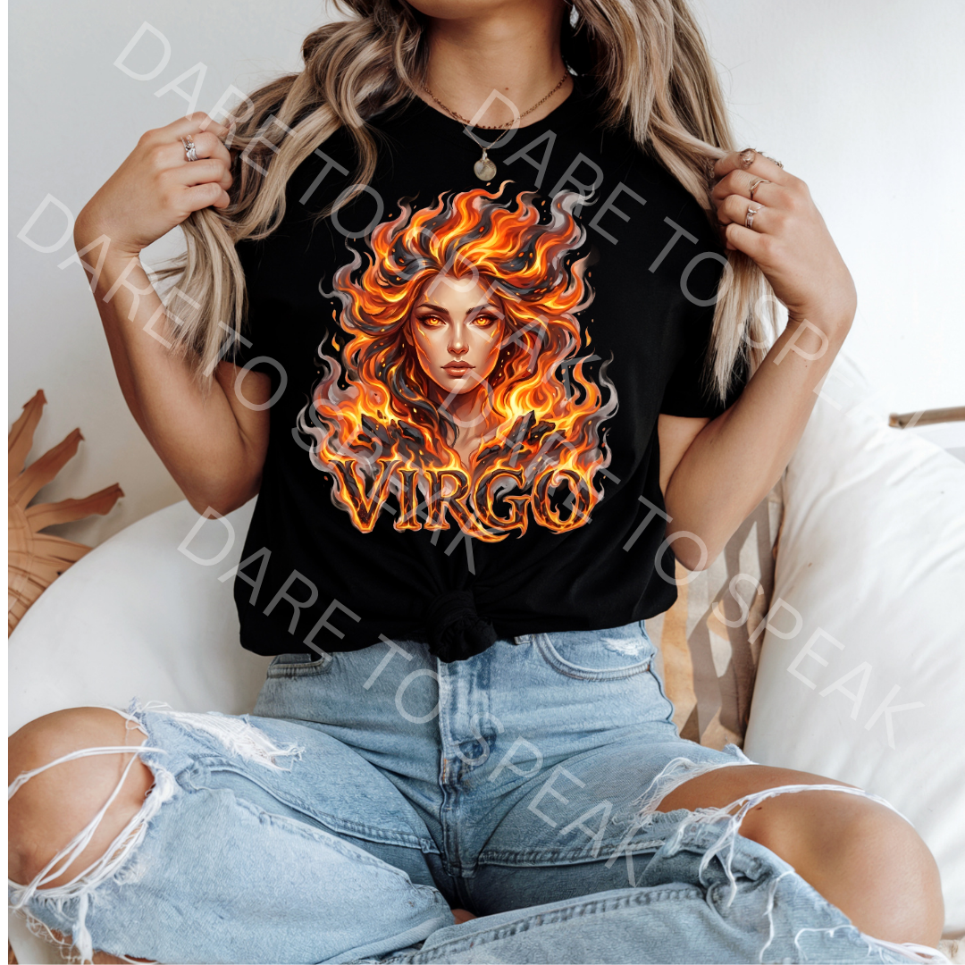 Virgo Fire Zodiac T-shirt mockup