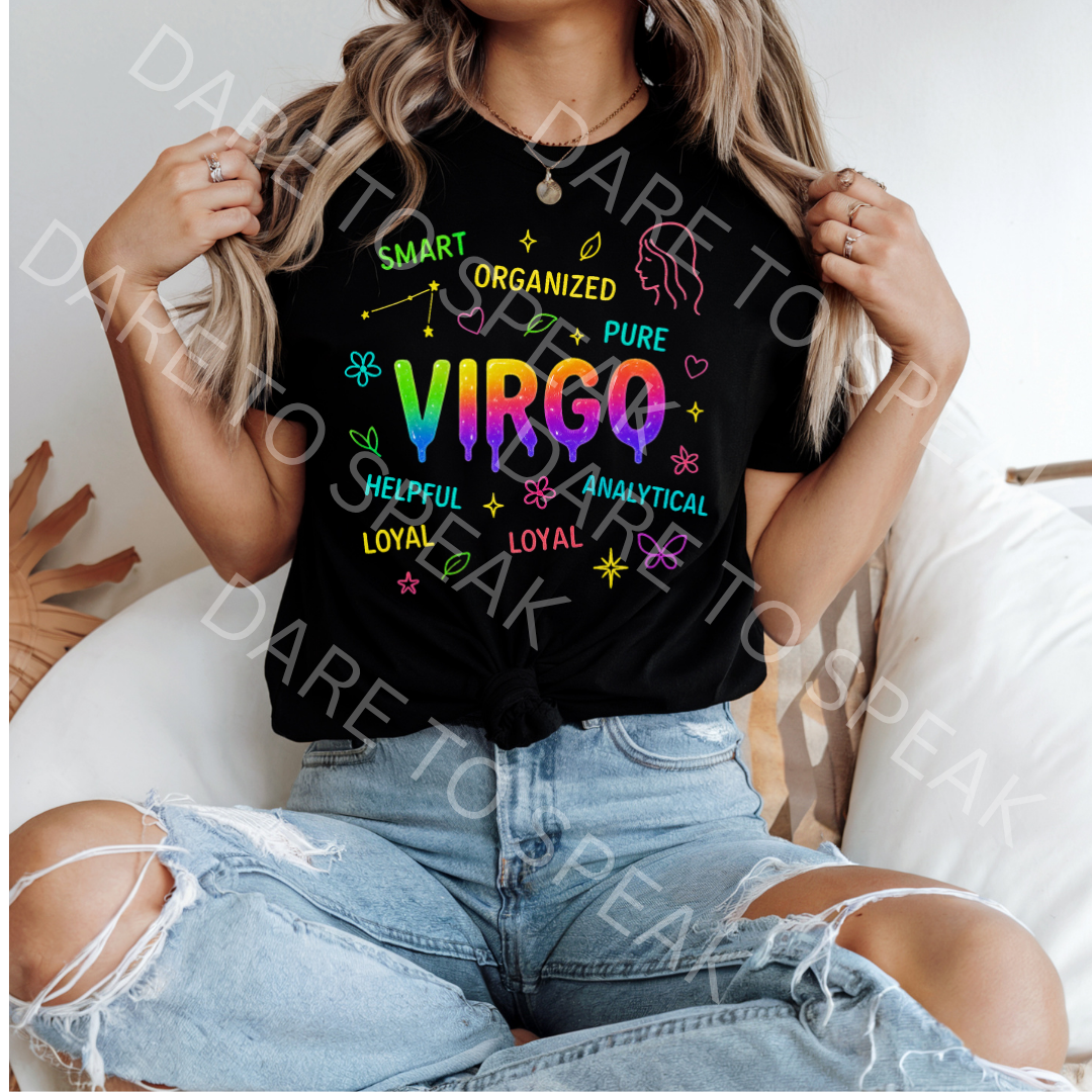 Virgo Traits Neon T-shirt mockup