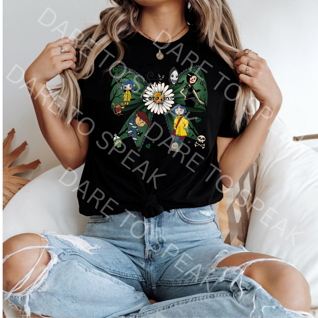 Horror Characters Floral Collage T-shirt mockup
