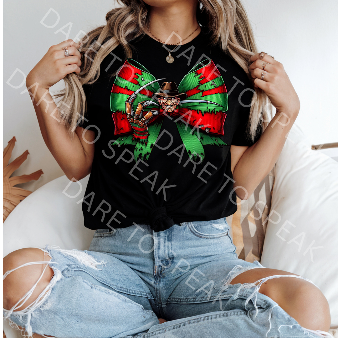 Freddy Krueger Bow T-shirt mockup