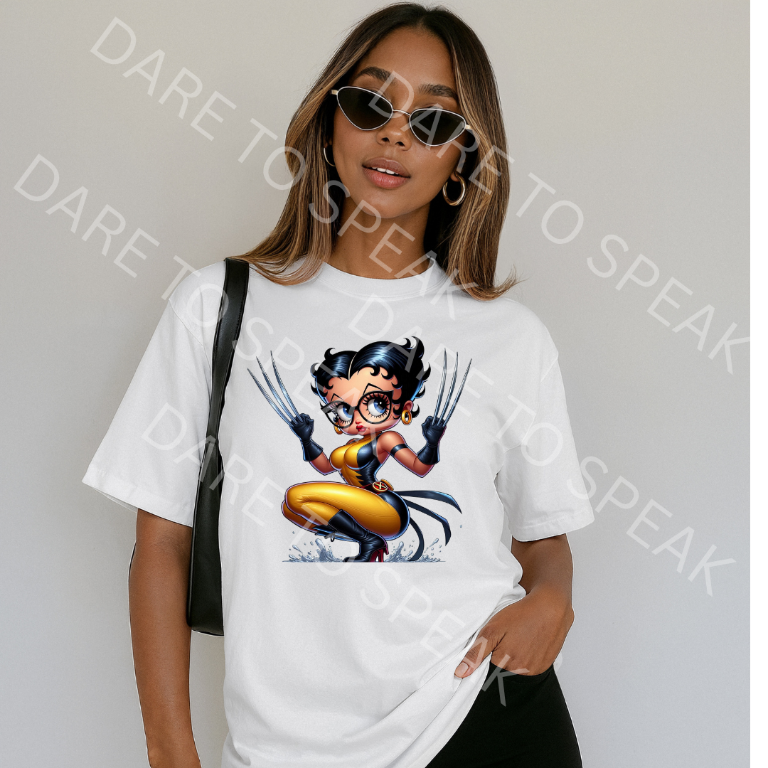 Betty Boop Wolverine T-shirt mockup