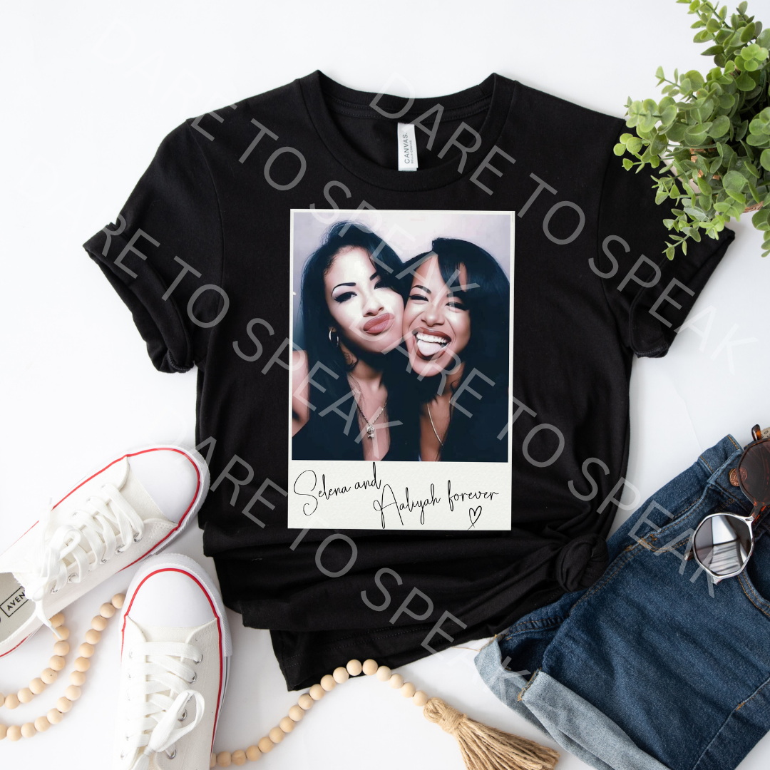 Selena and Aaliyah Forever T-shirt mockup