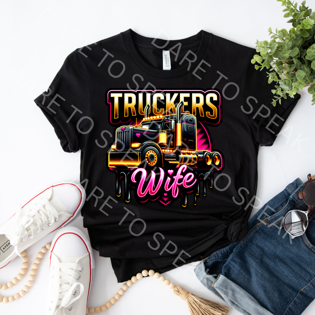 Trucker's Wife T-shirt mockup