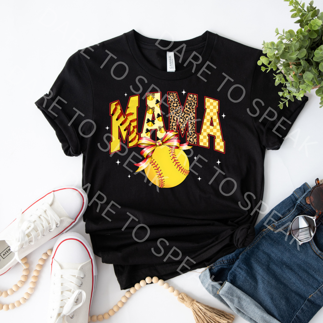 Mama Softball T-shirt mockup
