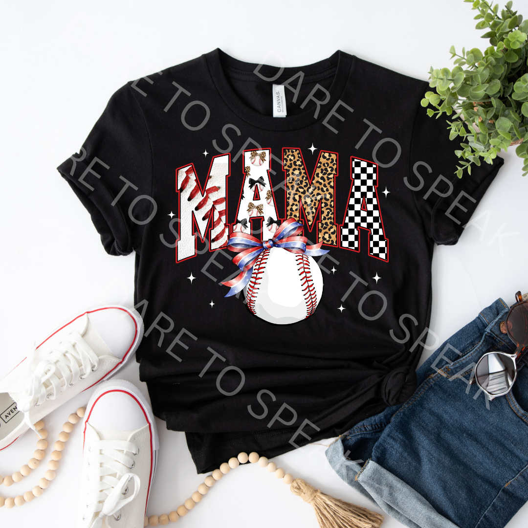 Mama Baseball T-shirt mockup