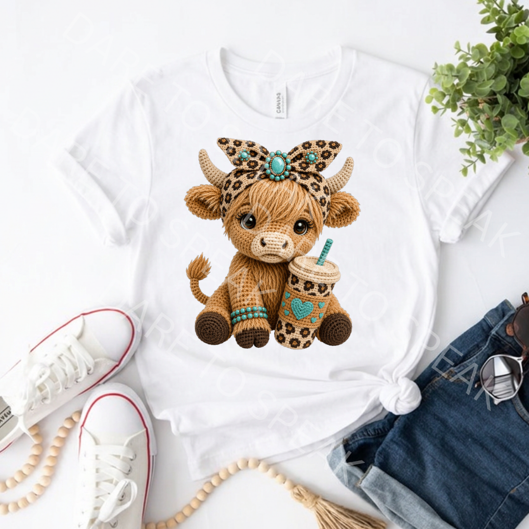 Summer Vibes Highland Cow T-shirt mockup