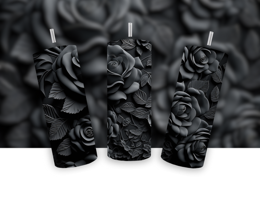 3D Black Roses
