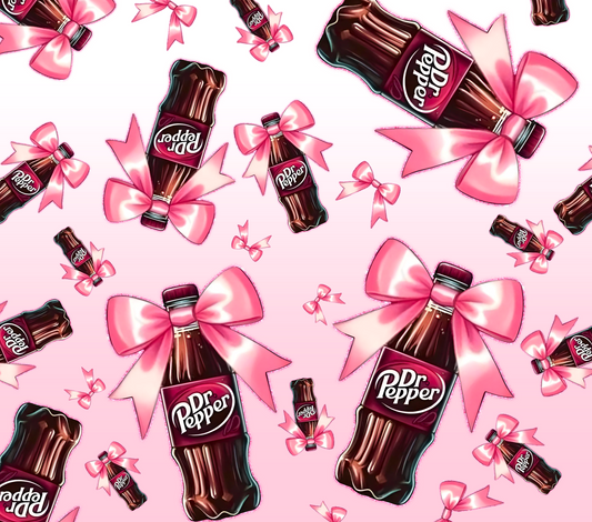 Pink Dr. Pepper with bows