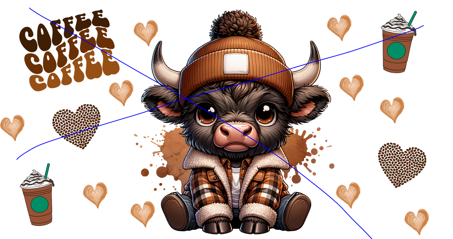 Highland cow brown fannel