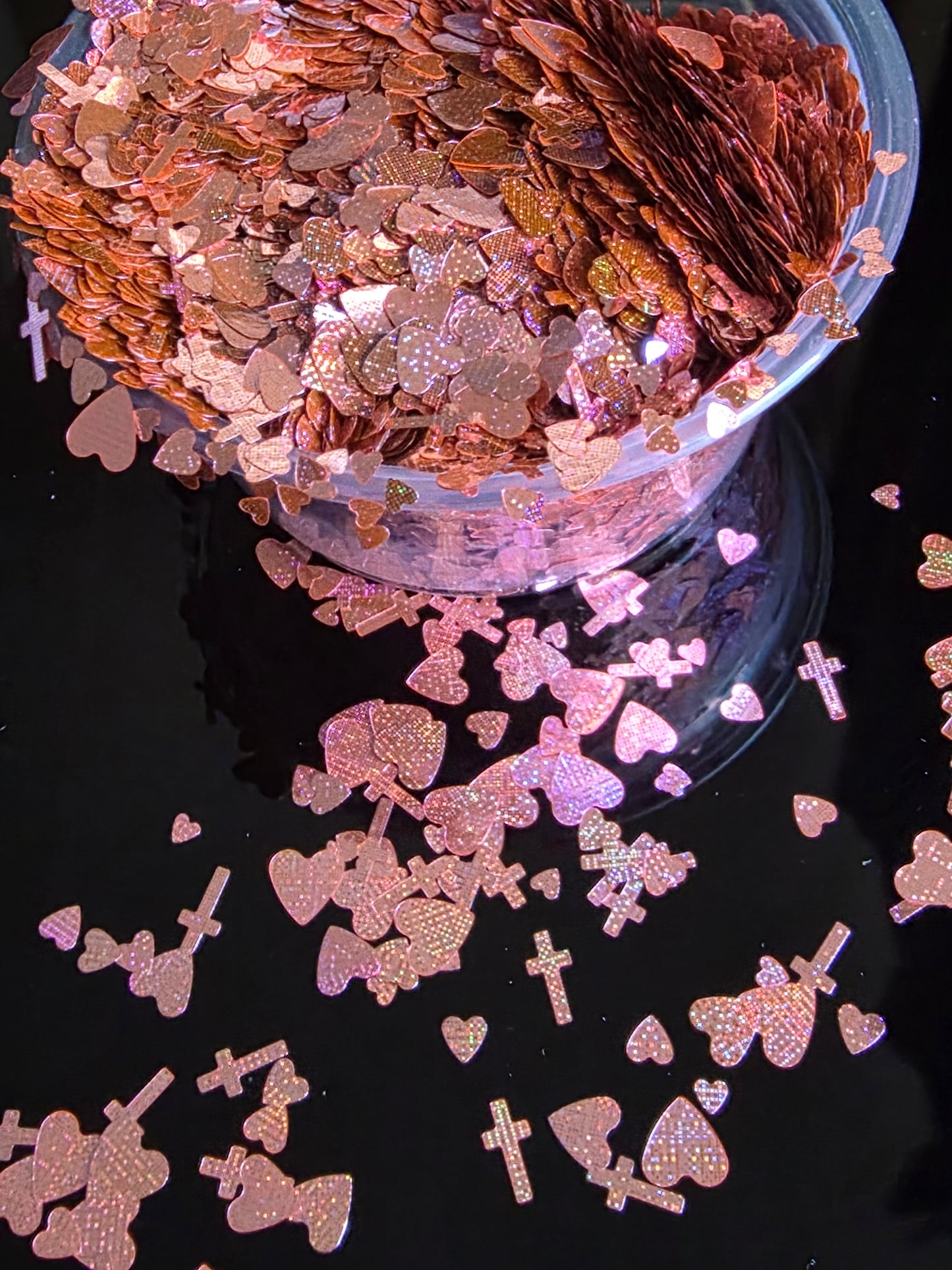 Rose Gold hearts/crosses