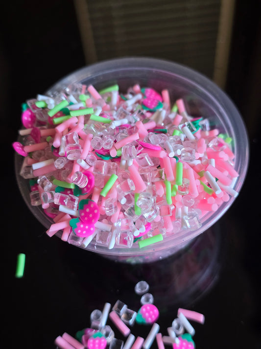 Pink strawberry and Ice