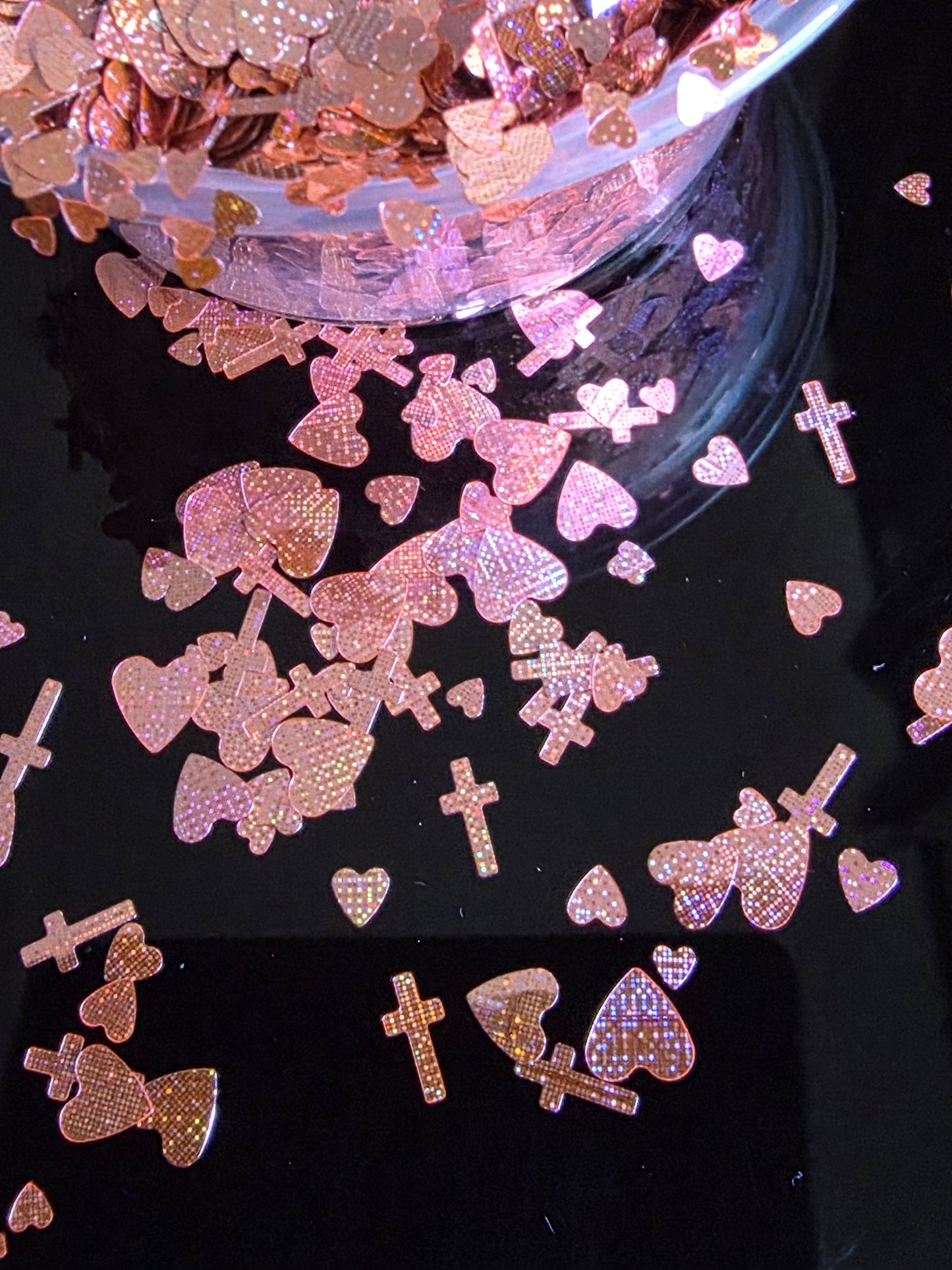 Rose Gold hearts/crosses